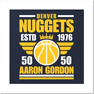 Denver Nuggets Gordon 50 Basketball Retro Posters and Art